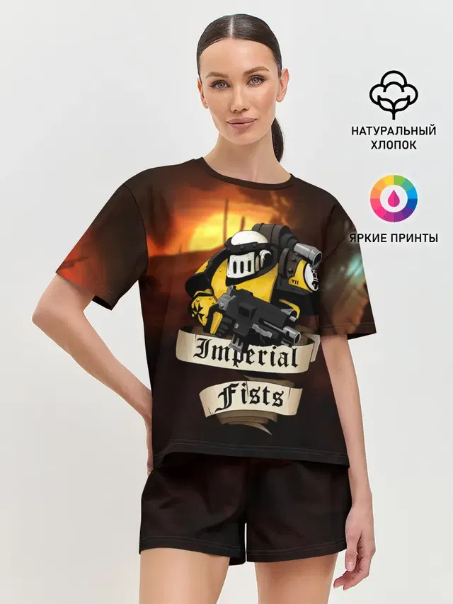 Женская пижама с шортами с принтом «Warhammer — Imperial Fists»
