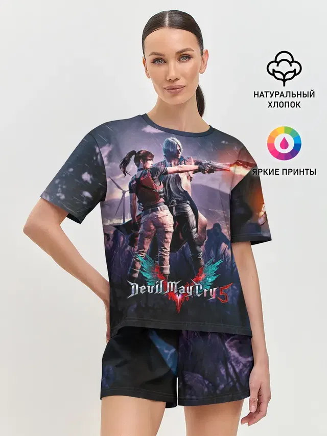 Женская пижама с шортами с принтом «Devil May Cry — DMC art»