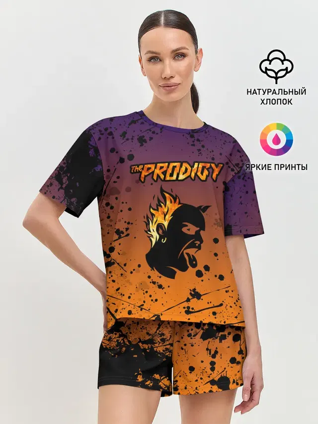 Женская пижама с шортами с принтом «Prodigy — THE PRODIGY — ПРОДИДЖИ»