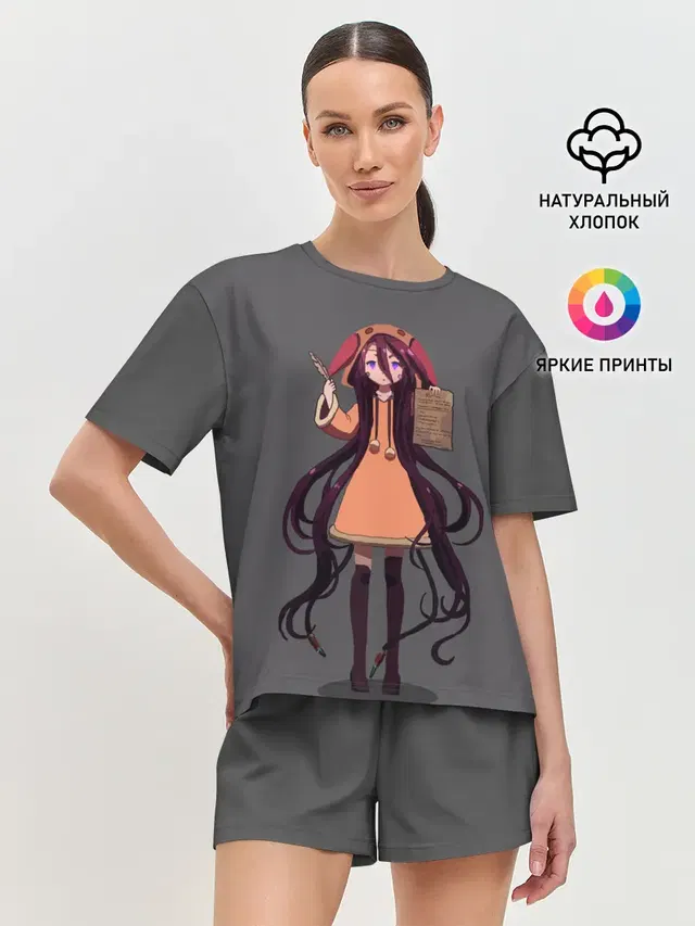 Женская пижама с шортами с принтом «No Game No Life — Шуви»