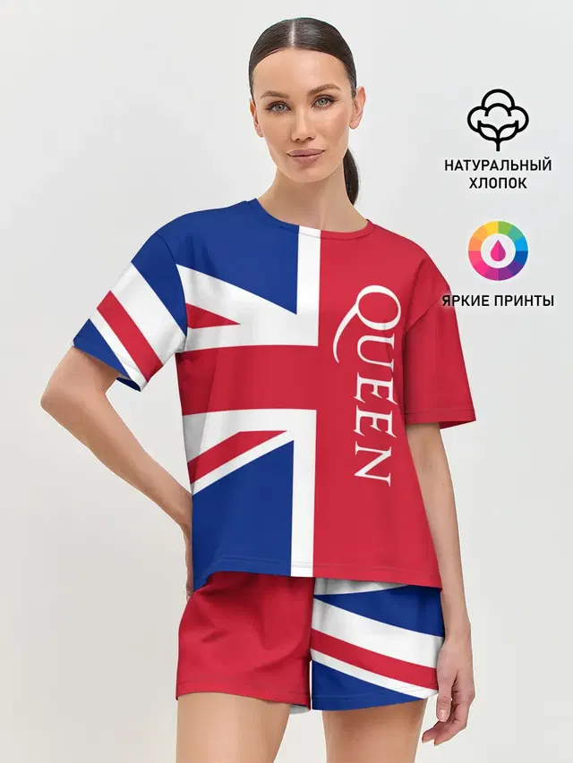 Женская пижама с шортами с принтом «Union Jack»