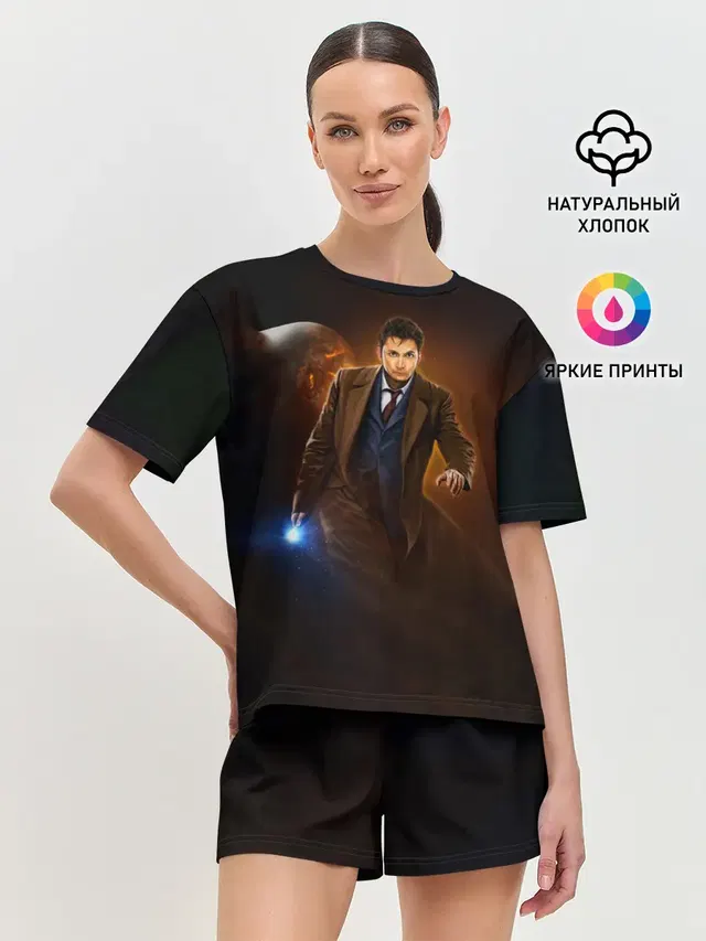 Женская пижама с шортами с принтом «David Tennant»