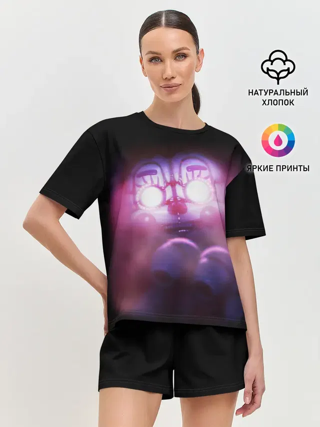 Женская пижама с шортами с принтом «Five Nights At Freddy\s»