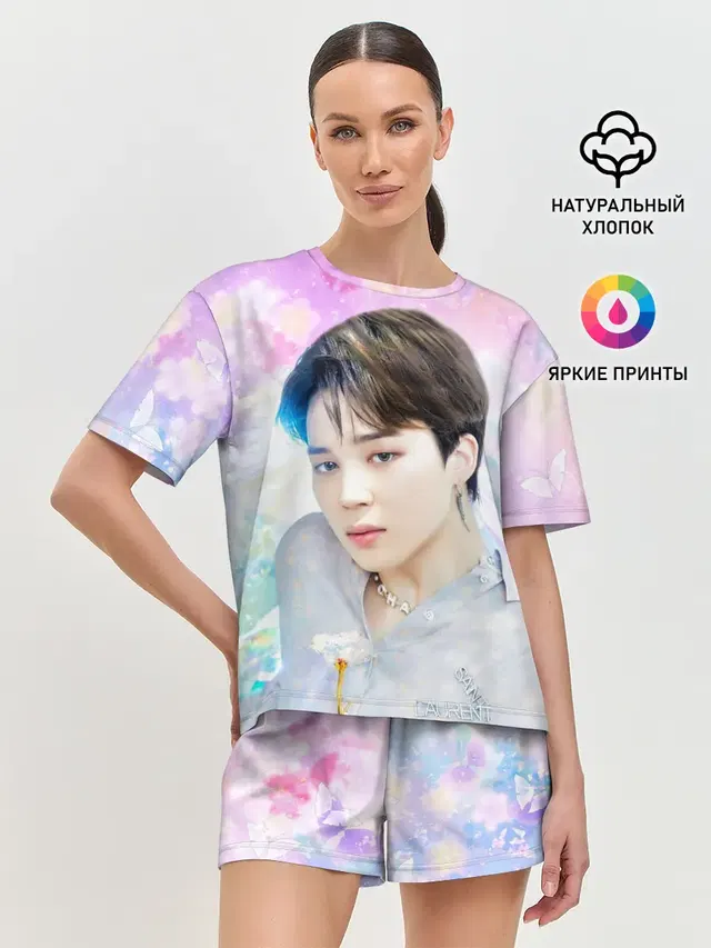 Женская пижама с шортами с принтом «BTS — БТС 2020 Season Greeting Чимин»