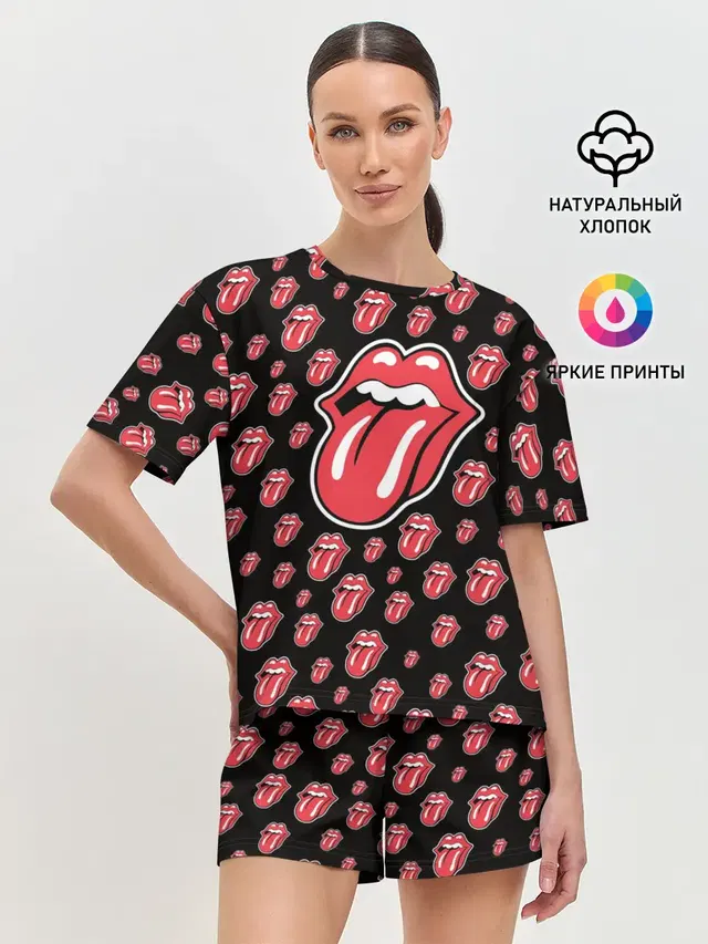 Женская пижама с шортами с принтом «Rolling Stones»