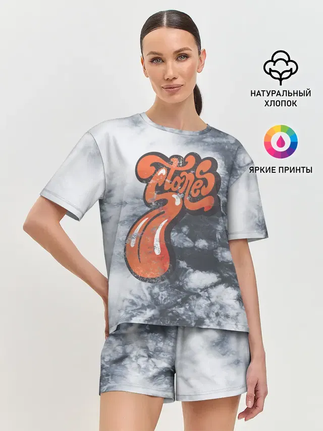 Женская пижама с шортами с принтом «Rolling Stones»