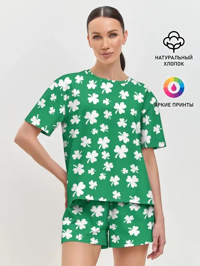 Женская пижама с шортами с принтом «День святого Патрика — ST. PATRICKS DAY»
