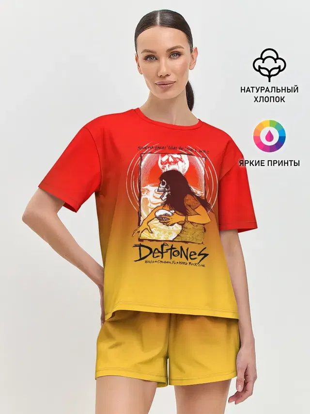 Женская пижама с шортами с принтом «Deftones — Deftones Poster»
