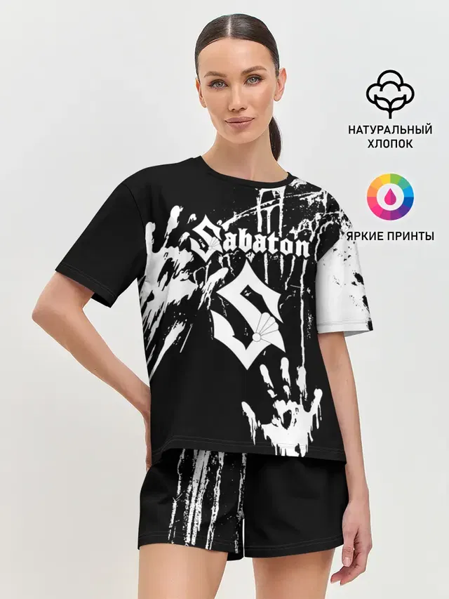 Женская пижама с шортами с принтом «Sabaton»