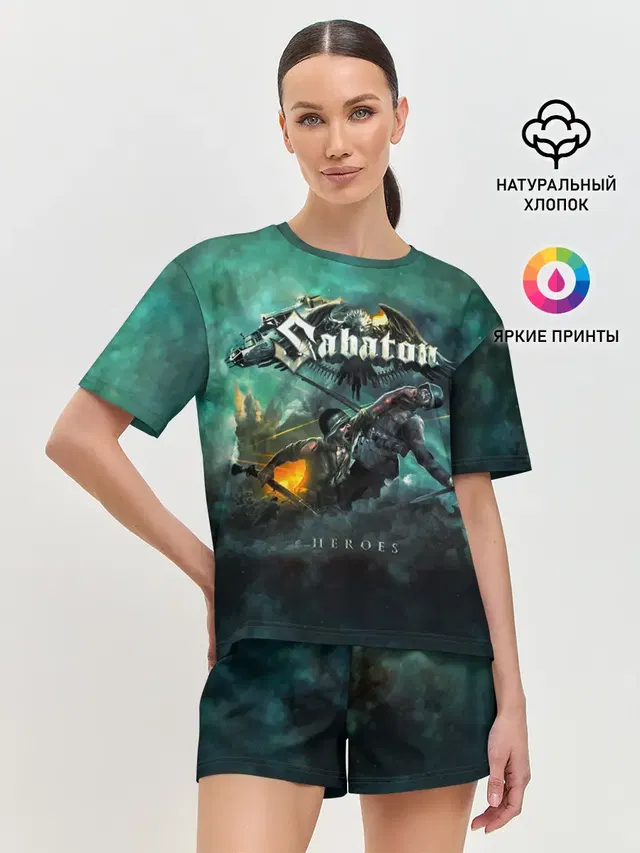 Женская пижама с шортами с принтом «Sabaton»