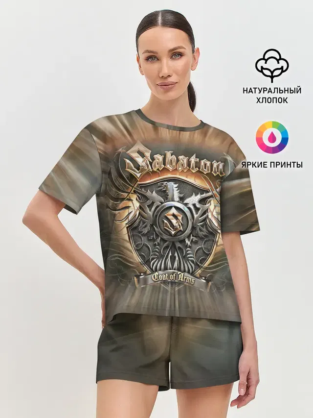 Женская пижама с шортами с принтом «Coat of Arms»