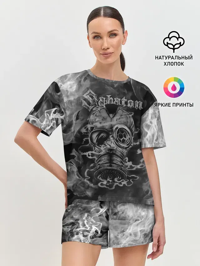 Женская пижама с шортами с принтом «Sabaton»