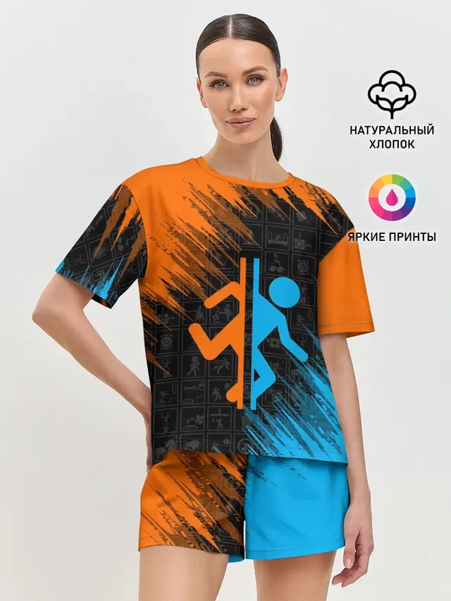 Женская пижама с шортами с принтом «Portal — PORTAL 2»