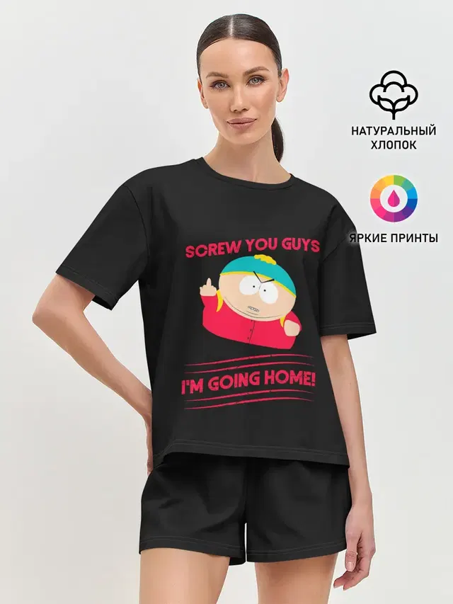 Женская пижама с шортами с принтом «Разное — Cartman»