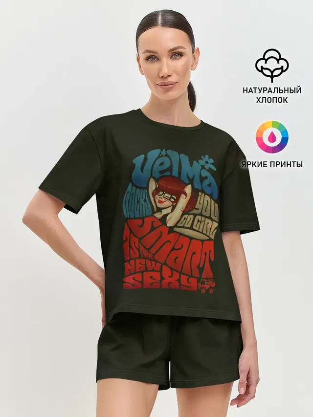 Женская пижама с шортами с принтом «Скуби-Ду — Velma»
