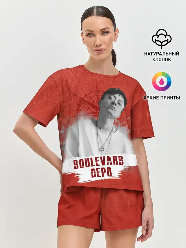 Женская пижама с шортами с принтом «Boulevard Depo»