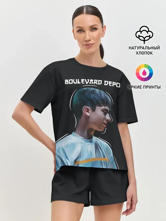 Женская пижама с шортами с принтом «Boulevard Depo — Тёма Кулик»