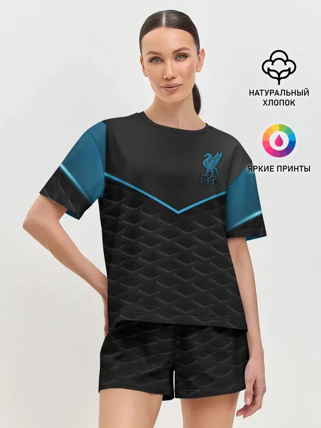 Женская пижама с шортами с принтом «Ливерпуль — Liverpool F.C.»