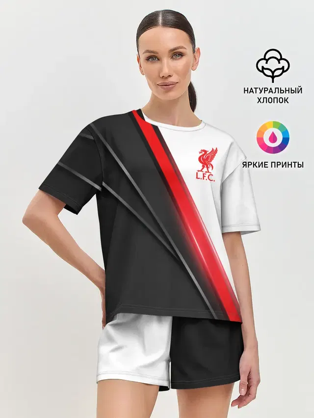 Женская пижама с шортами с принтом «Ливерпуль — Liverpool F.C.»