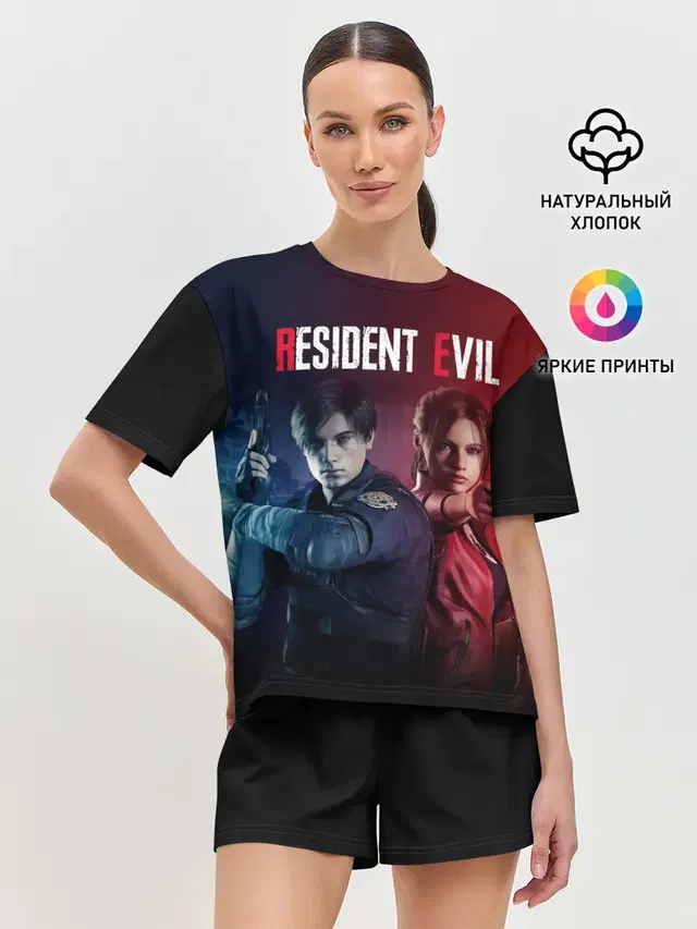 Женская пижама с шортами с принтом «Leon Kennedy — Resident Evil 2»