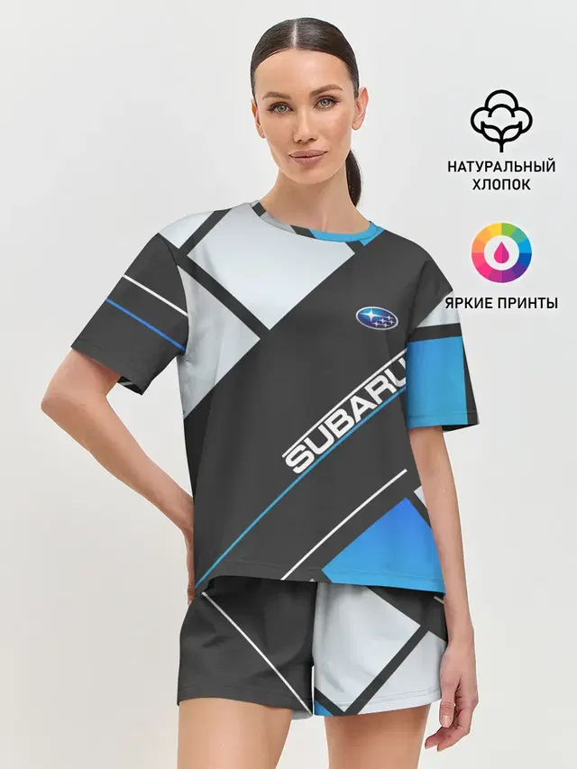 Женская пижама с шортами с принтом «Abstract geometric pattern»
