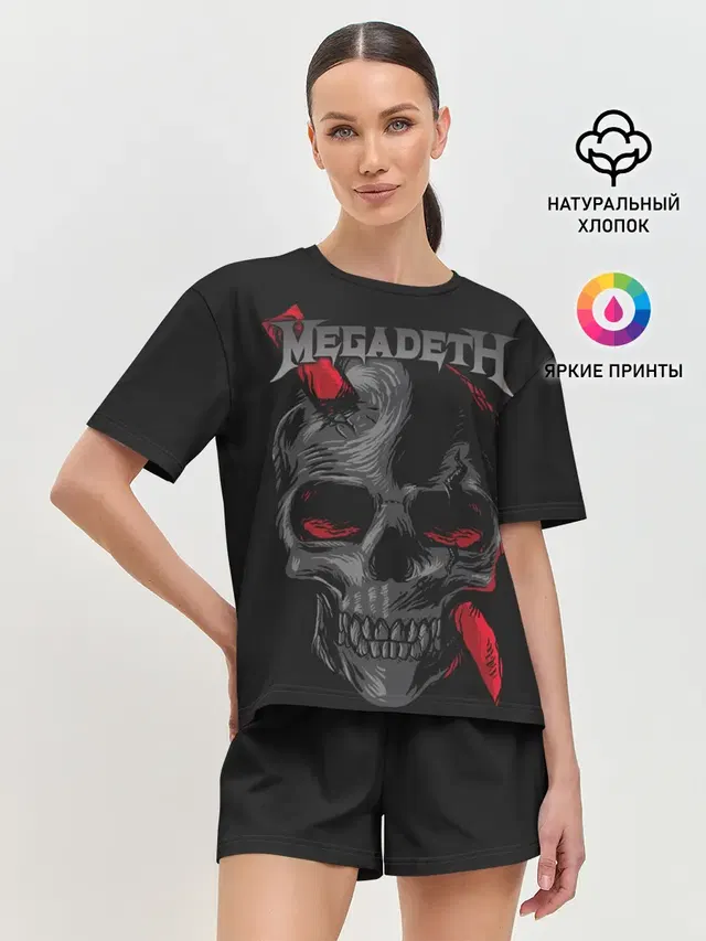 Женская пижама с шортами с принтом «Megadeth»