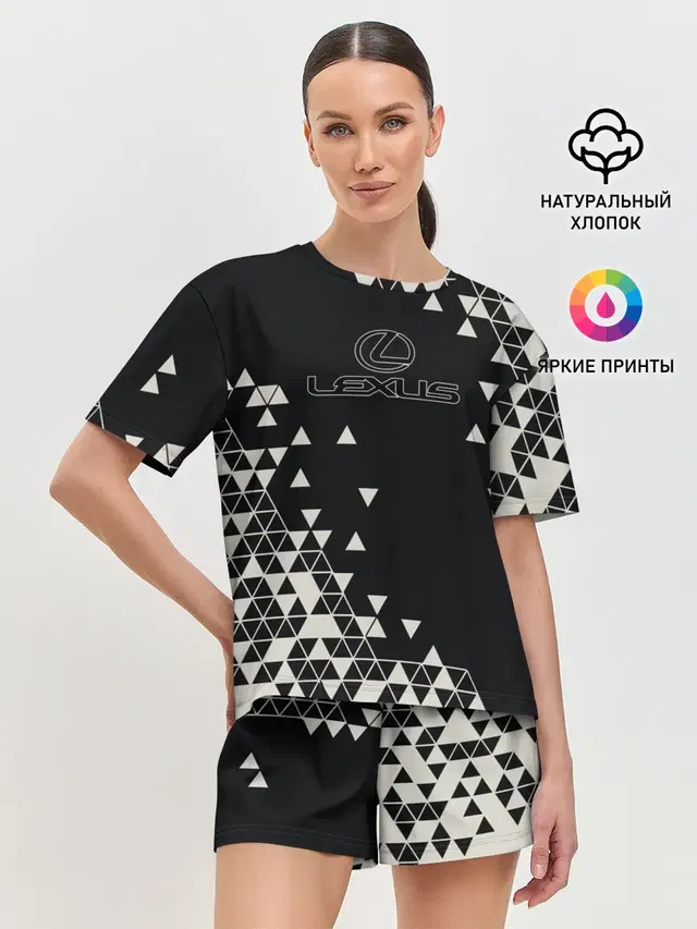 Женская пижама с шортами с принтом «Lexus»