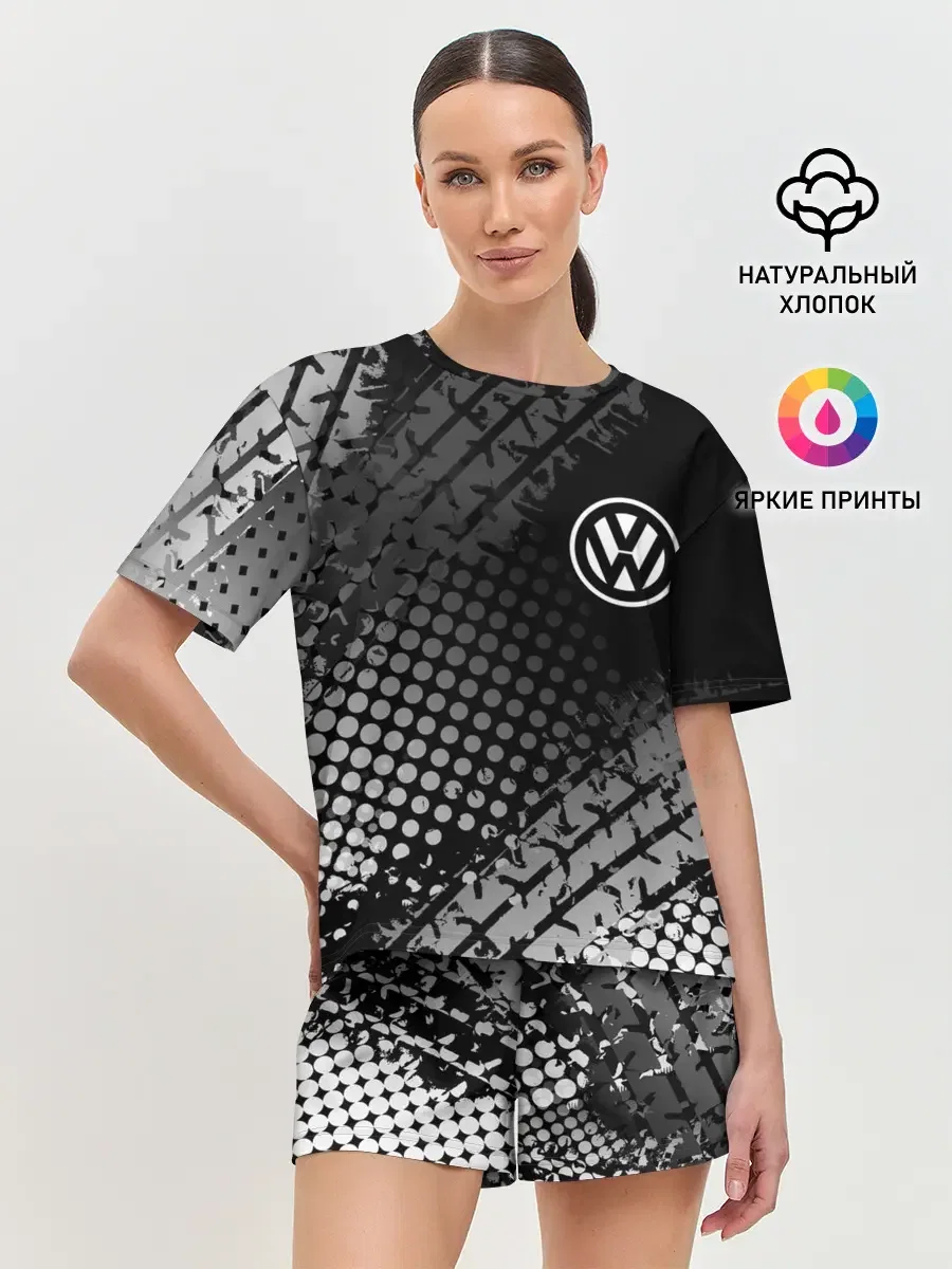 Женская пижама с шортами с принтом «Volkswagen», вид спереди