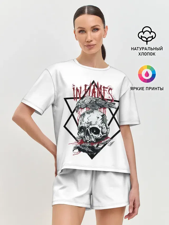 Женская пижама с шортами с принтом «In Flames»