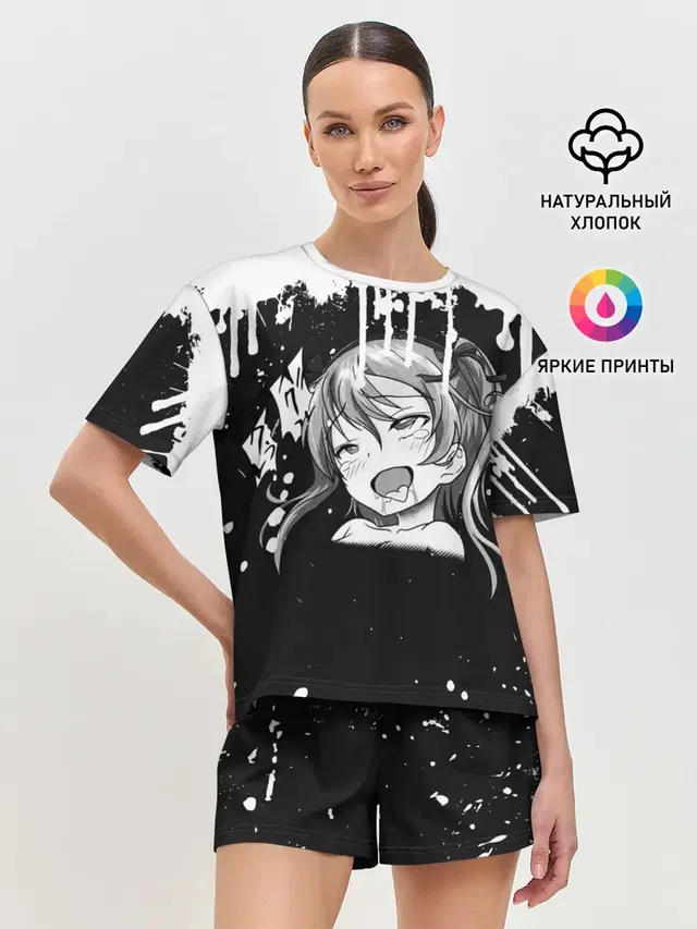Ахегао лицо чб