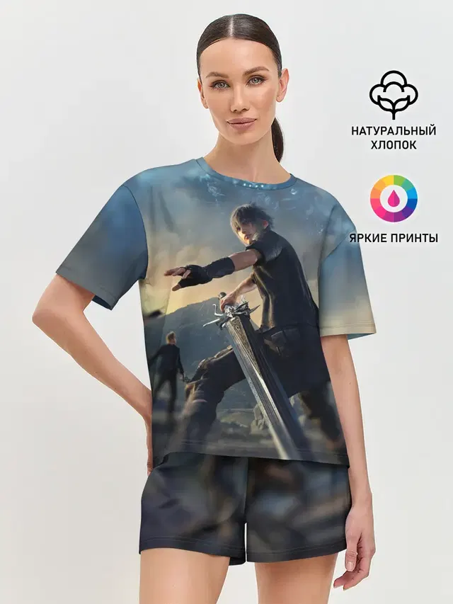 Женская пижама с шортами с принтом «Final Fantasy»