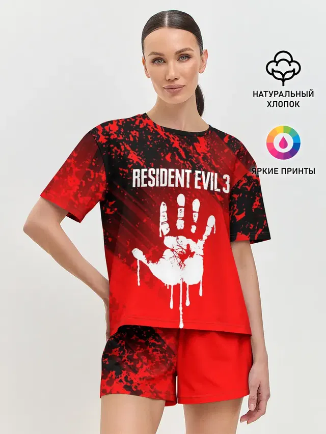 Женская пижама с шортами с принтом «Resident Evil 3»