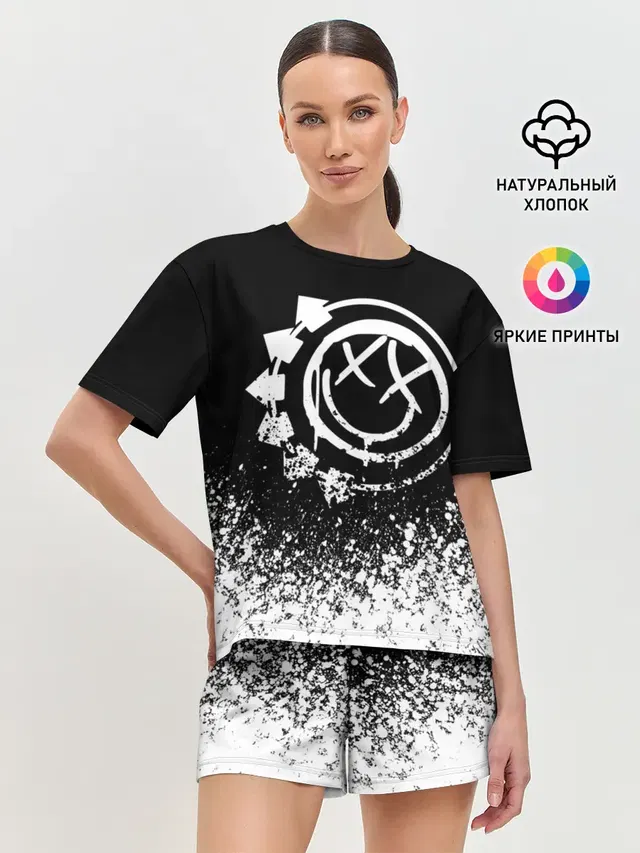 Женская пижама с шортами с принтом «Blink 182»