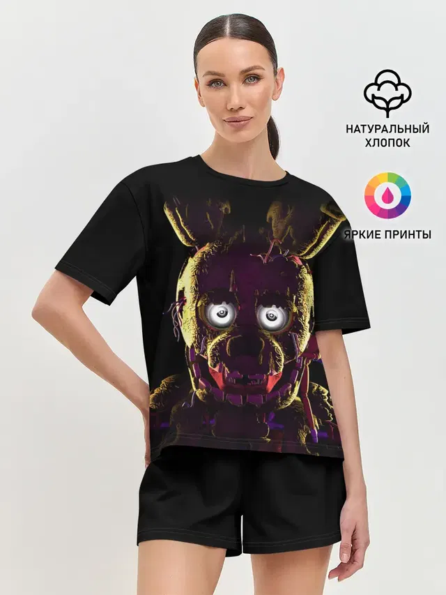 Женская пижама с шортами с принтом «Five Nights At Freddy\s — FNAF [2]»