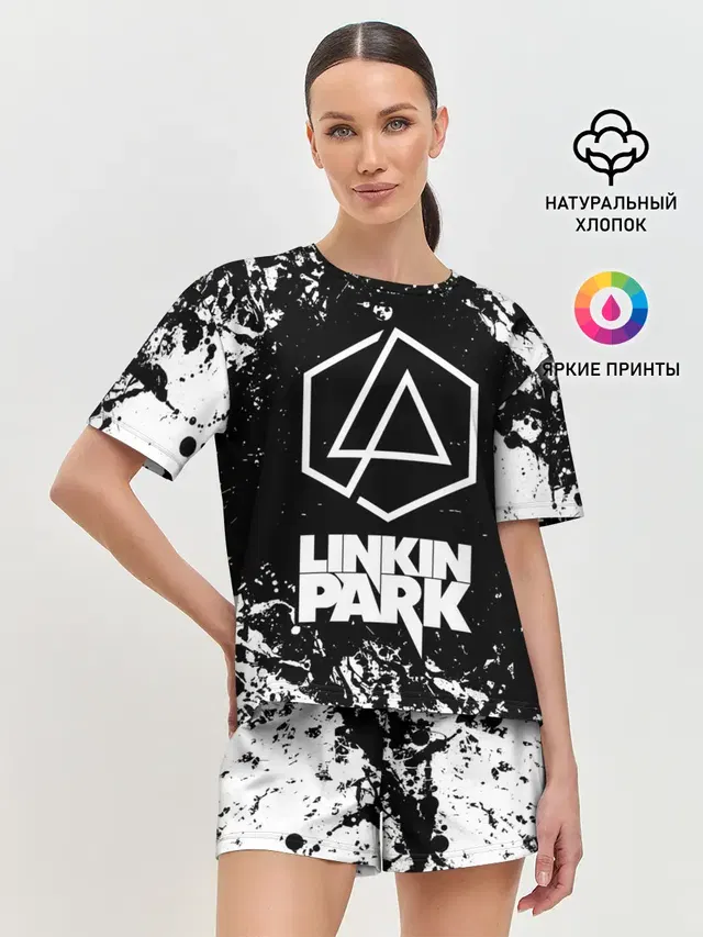 Женская пижама с шортами с принтом «Linkin Park 2»