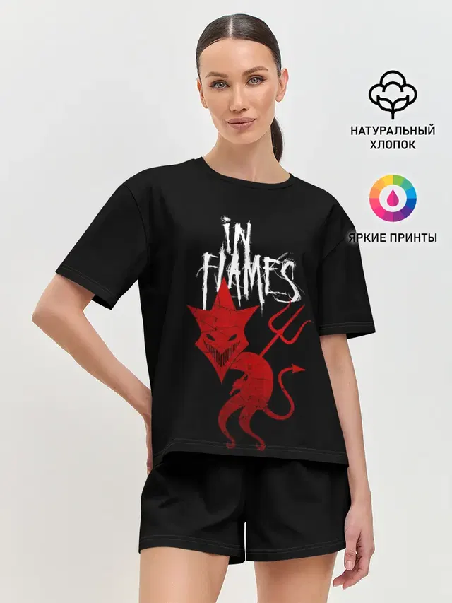 Женская пижама с шортами с принтом «In Flames»