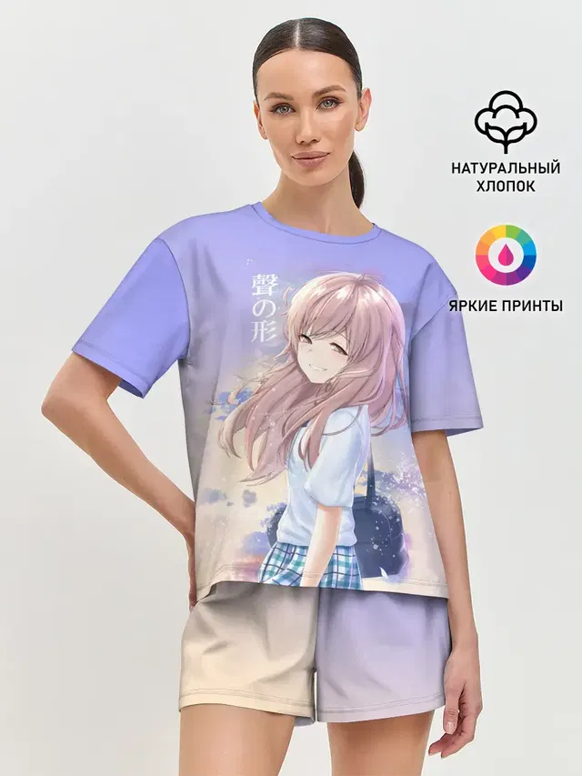 Женская пижама с шортами с принтом «Форма голоса — Silent Voice»