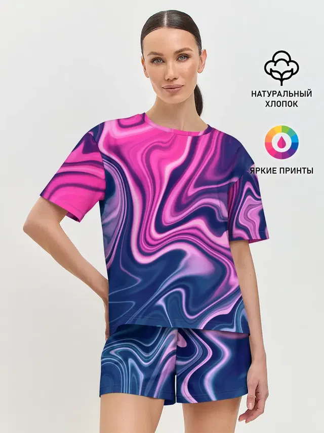 Женская пижама с шортами с принтом «Абстракция — Abstraction»
