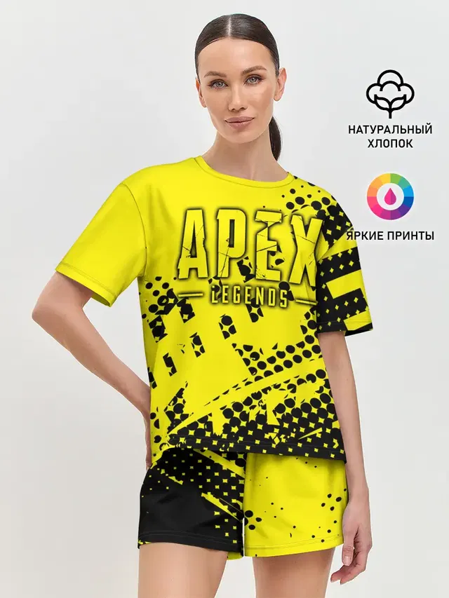 Женская пижама с шортами с принтом «Halftone»