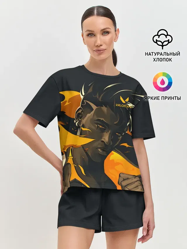 Женская пижама с шортами с принтом «Valorant — VALORANT PHOENIX»