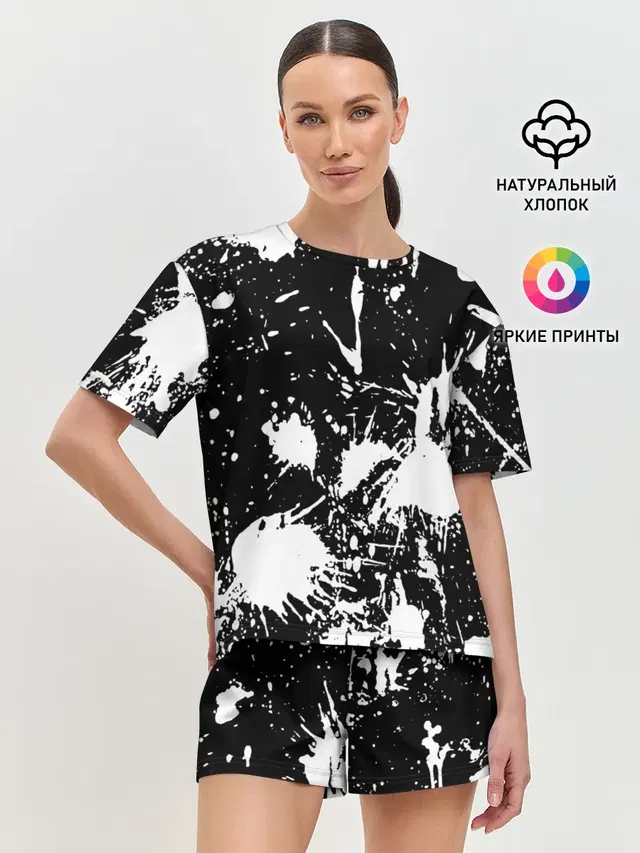 Женская пижама с шортами с принтом «Геометрия — ABSTRACT»