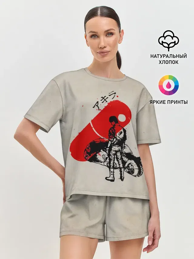 Женская пижама с шортами с принтом «Акира — Ink»