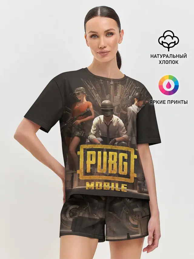 Женская пижама с шортами с принтом «ПАБГ — Pubg Mobile»