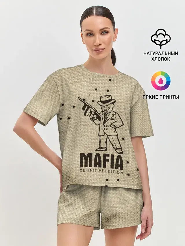 Женская пижама с шортами с принтом «Разные игры — Mafia 2»