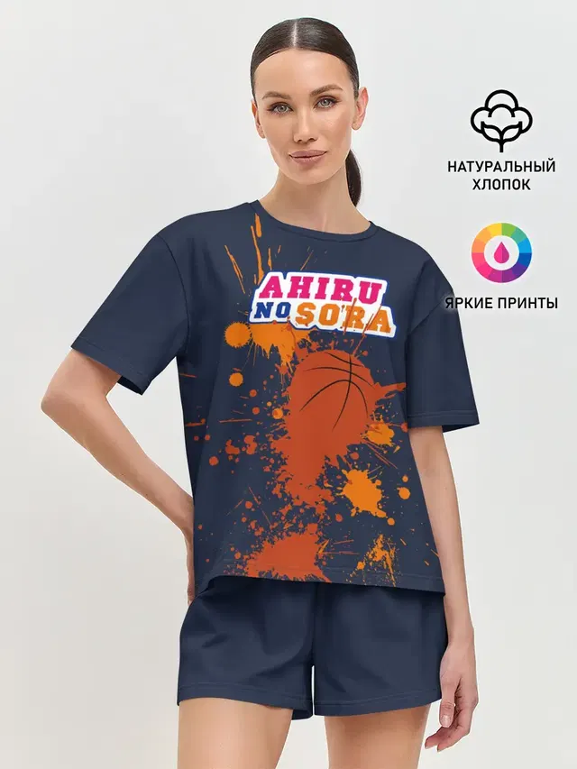 Женская пижама с шортами с принтом «Команда мечты — Ahiru no Sora»