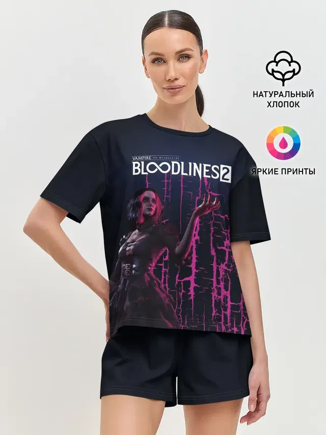 Женская пижама с шортами с принтом «Vampire: The Masquerade — Bloodlines 2»