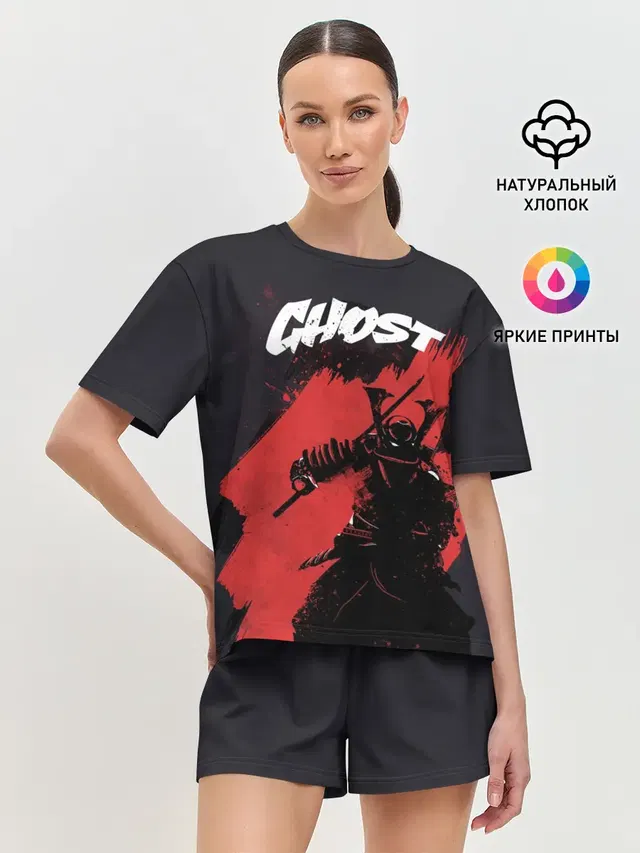 Женская пижама с шортами с принтом «Ghost of Tsushima — Ghost»