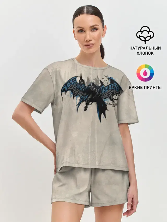 Женская пижама с шортами с принтом «Batman Arkham Knight»