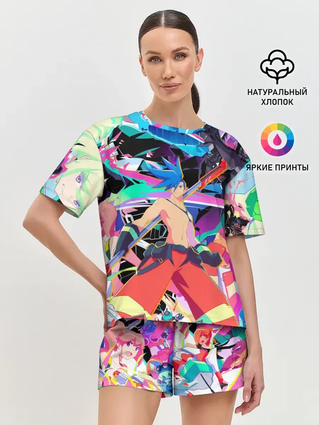 Женская пижама с шортами с принтом «Промар — PROMARE»