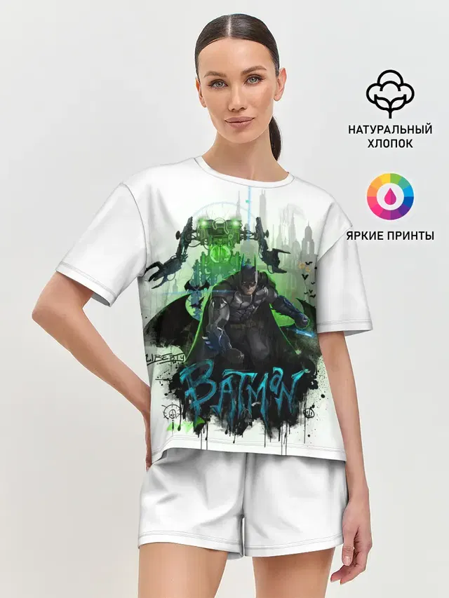 Женская пижама с шортами с принтом «Batman Arkham Knight»